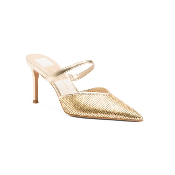 DOLCE VITA Gold Metallic Kanika Mesh Heels - Picture 1 of 2